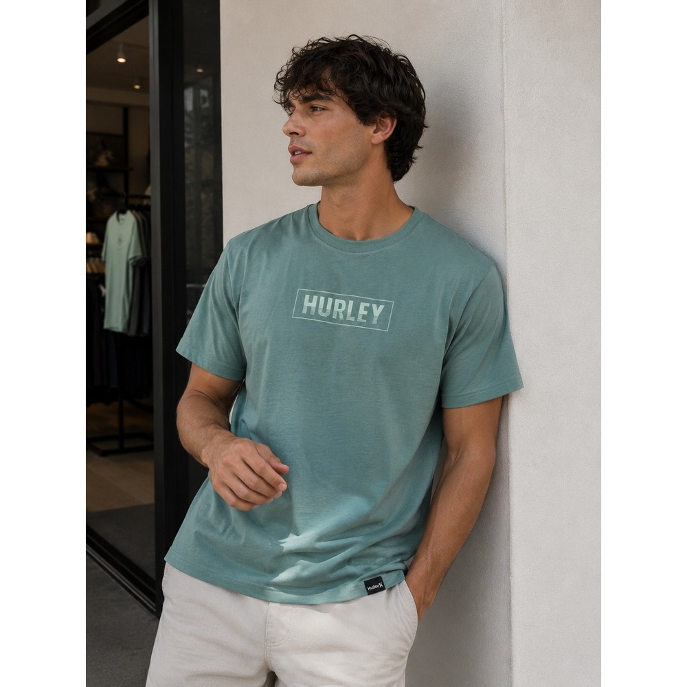 NWT Hurley Men Everyday Tee Large Mint Green Cotton Casual Surf Streetwear Shirt